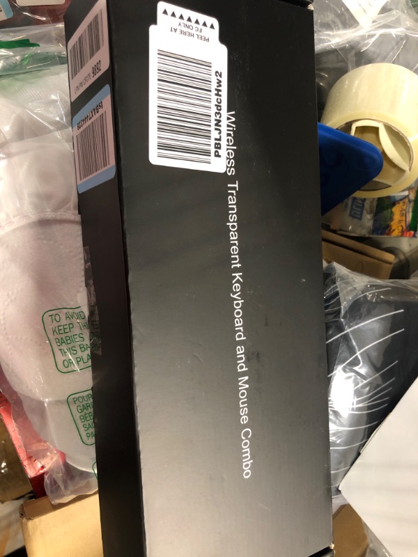 Photo 1 of Transparent Wireless Keyboard and Mouse Combo, NEOBELLA Tea Color 100Keys Clicky Computer Keyboard Mice Set with Power Switch for PC Laptop