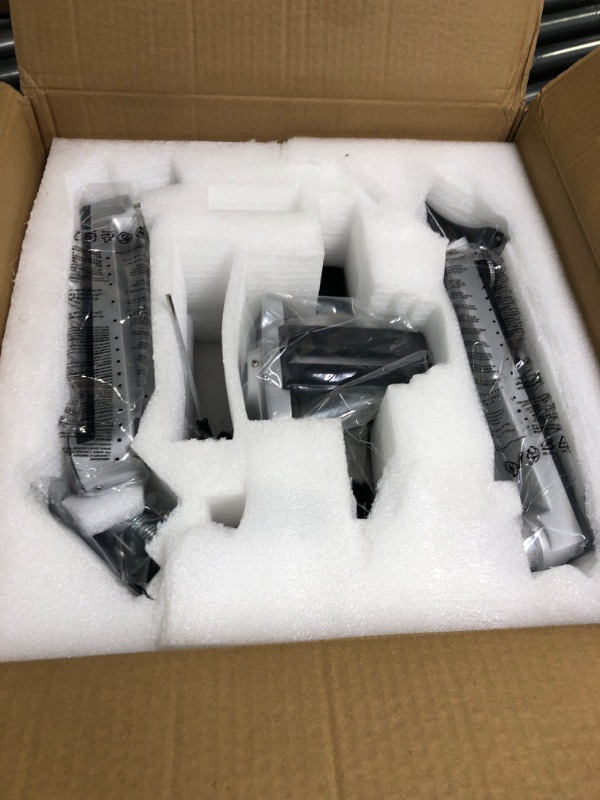 Photo 1 of ErgoUnion Dual Monitor Stand for Desk, Adjustable Dual Monitor Mount, Dual Monitor Arm for Screen up to 40" / 25 lbs, Computer Monitor Stand for 2 monitors - Clamp/Grommet Base with Vesa Mount, Silver Desk-2-Dual Silver
