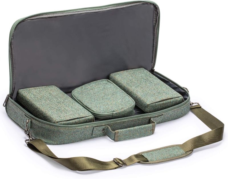 Photo 4 of Yellow Mountain Imports American Mahjong Set, Oceana with Heather Teal Soft Case - All-in-One Racks with Pushers, Wright Patterson Scoring Coins, Dice, & Wind Indicator