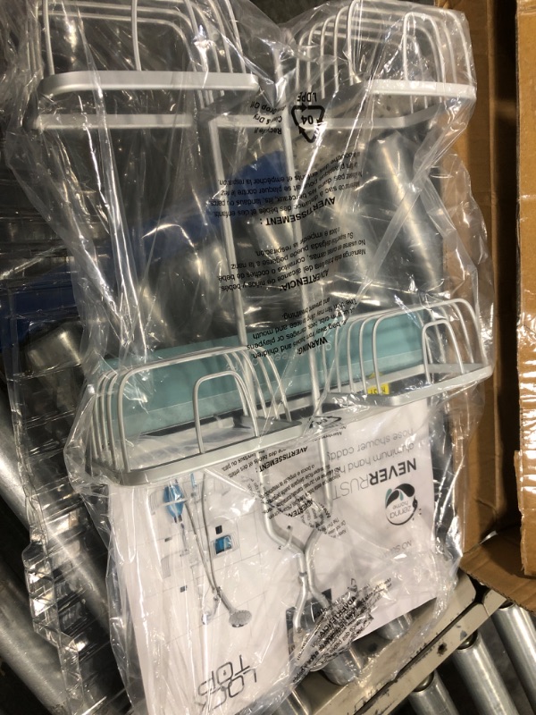 Photo 1 of Zenna Home NeverRust Aluminum Extra Wide Hanging Shower Caddy, Satin Chrome