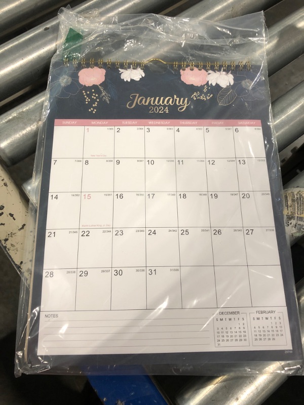 Photo 1 of 2024 Wall Calendar - Wall Calendar 2024, Calendar from Jan. 2024 - Dec. 2024, 8.4” x 11”, Twin-wire Binding, Hanging Hook, Holidays, Daily Blocks with Julian Dates, Thick Paper, Perfect for Organizing 8.4” x 11” 2024 Wall Calendar