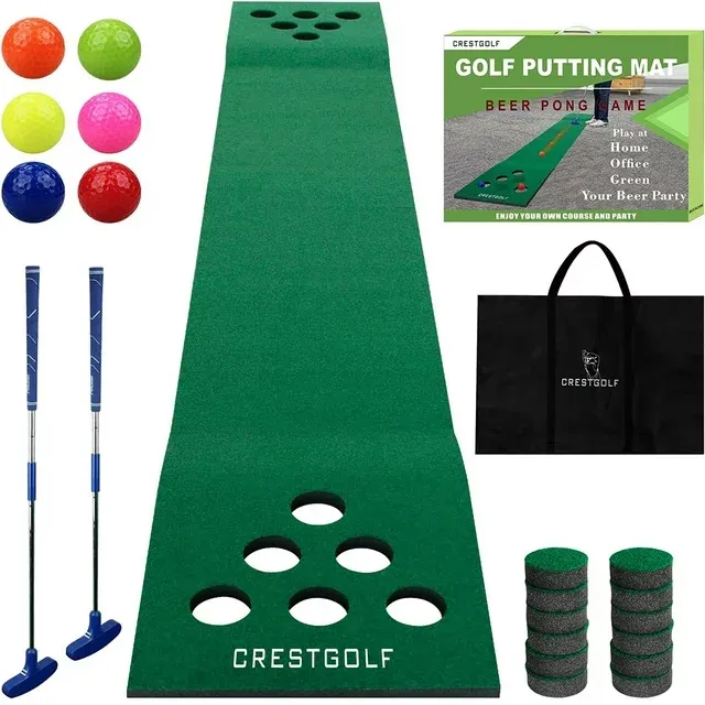 Photo 1 of CRESTGOLF Golf Putting Green Game Practice Mat Set Practicing Training Aids Gift for Indoor&Outdoor Party Backyard Use