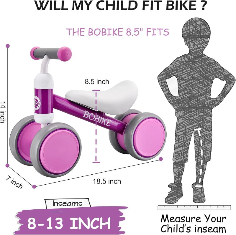 Photo 1 of Baby Balance Bike Toys for 18-36 Months Kids Toy Boy and Girls Gifts Toddler Best First Birthday Gift Children Walker No Pedal Infant 4 Wheels Bicycle