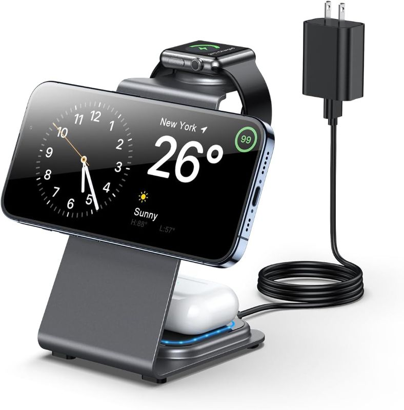 Photo 1 of Bundle:
$22: 3 in 1 Charging Station for iPhone - 33W Fast Charging Station for Apple Devices, Charging Dock for iPhone 14/13/12/11, Apple Watch and AirPods (33W USB-C Charger Included)
$13: Doorbell Receiver,600-feet Range, 58 Chimes Optional, 5 Level Vo