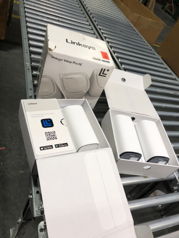 Photo 1 of Linksys Velop Pro 6E WiFi Mesh System | Three Cognitive Mesh Tri-Band routers with 5.4 Gbps (AXE5400) Speed | Whole Home Coverage up to 9,000 sq ft | Connect 200+ Devices | 3Pk MXEC623 | 2023 Release