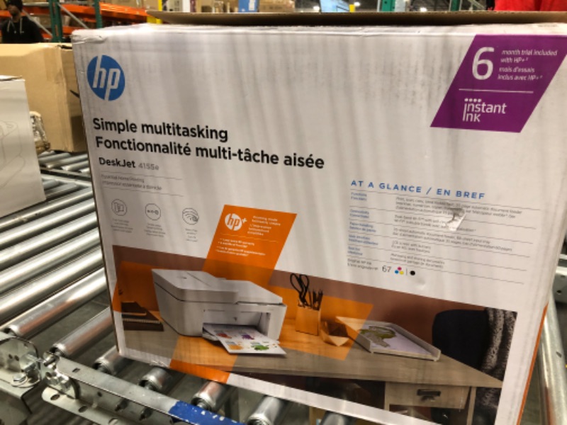 Photo 2 of HP DeskJet 4155e Wireless Color All-in-One Printer & 67XL Tri-Color High-Yield Ink Cartridge | 3YM58AN & 67XL Black High-Yield Ink Cartridge | 3YM57AN Printer + Tri-color Ink + Black Ink