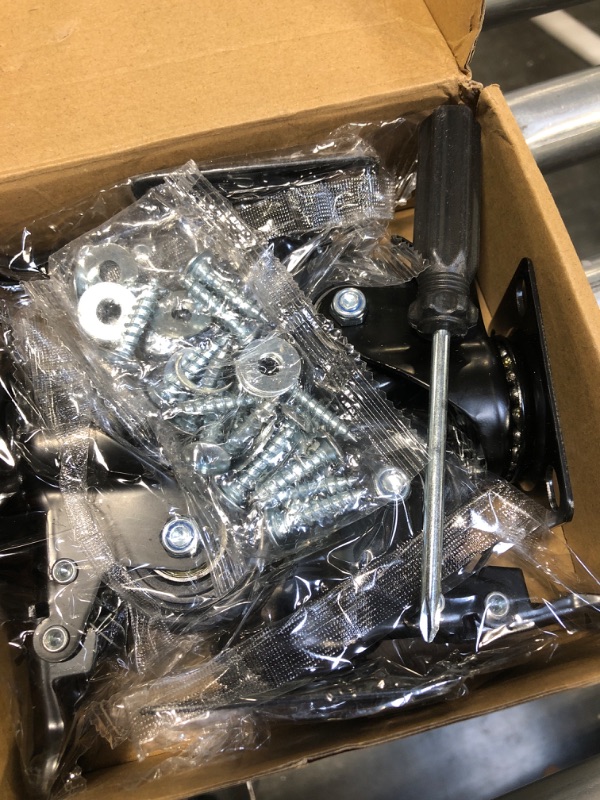 Photo 1 of Swivel Caster Wheels 600lbs,2 Inch Casters Set of 4,Heavy Duty Casters with Brake,Premium Dual Locking Castors with Plate for Cart,Furniture,Workbench,Trolley(16pcs Screws Included) 2 Inch,Black