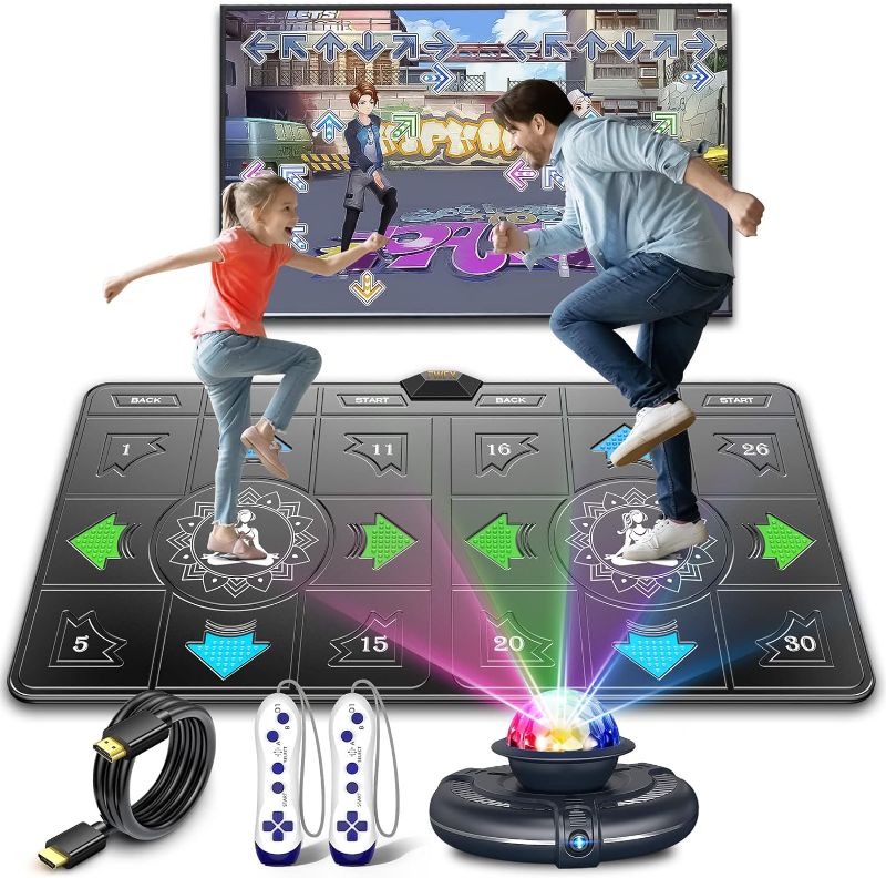 Photo 1 of Dance Mat for Kids and Adults - FWFX Musical Electronic Dance Mats with HD Camera, Double User Wireless Dancing Mat Game for TV, Fitness Dance Step Pad Gift for Girls & Boys Age 6+