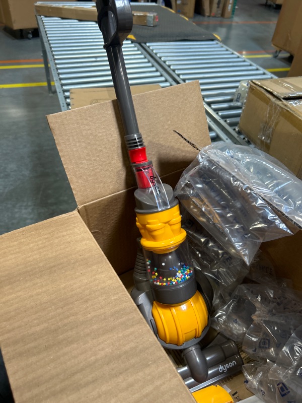 Photo 3 of Casdon Dyson Ball | Miniature Dyson Ball Replica For Children Aged 3+ | Features Working Suction To Add Excitement To Playtime Grey/Yellow