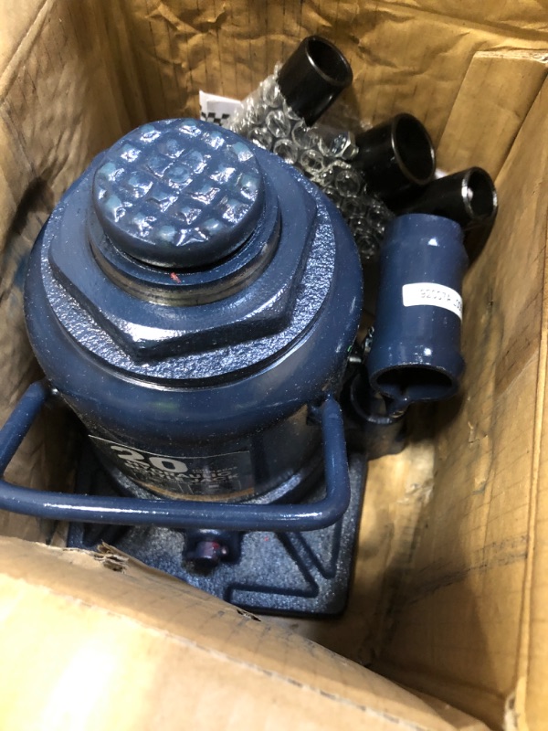 Photo 1 of BIG RED 20 Ton (40,000 LBs) Torin Hydraulic Stubby Low Profile Car Bottle Jack for Auto Repair and House Lift, Blue, AT92007AU 20 Ton (40,000 LBs) Blue