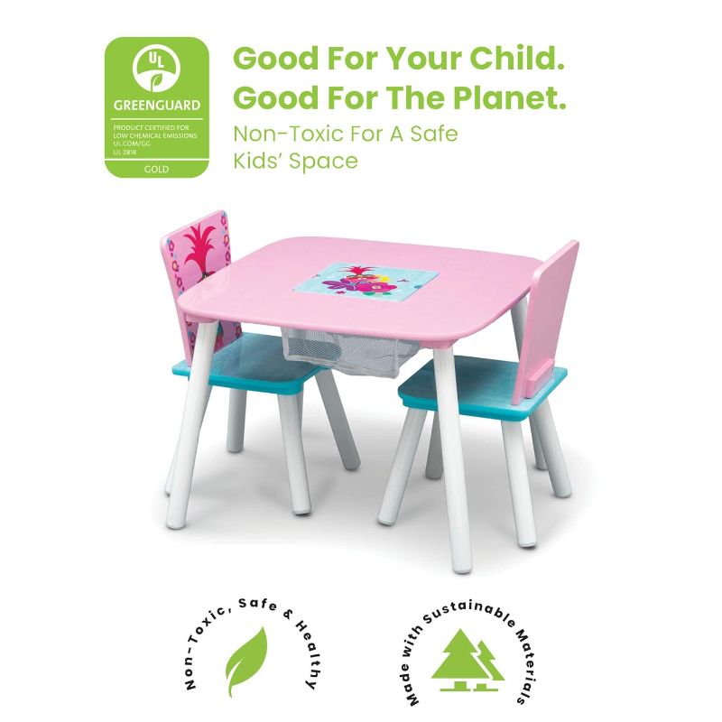 Photo 2 of Delta Children Kids Table and Chair Set with Storage (2 Chairs Included), Trolls World Tour