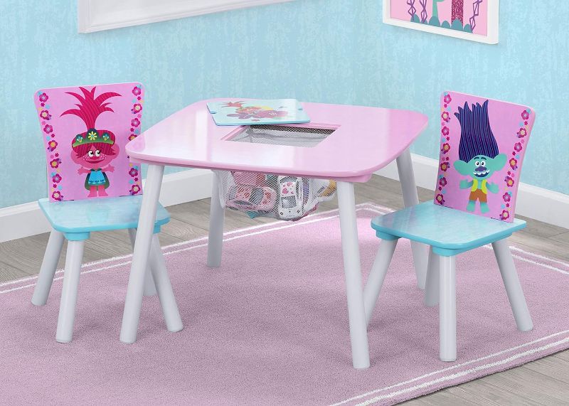 Photo 1 of Delta Children Kids Table and Chair Set with Storage (2 Chairs Included), Trolls World Tour