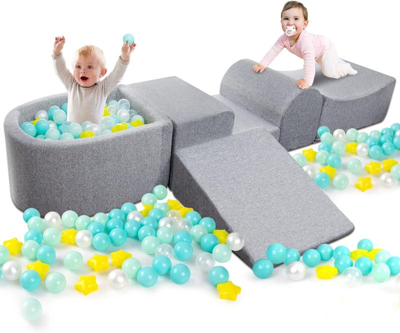 Photo 1 of **balls not included** Soft Foam Climbing Blocks and Ball Pit for Toddlers - For Indoor Crawling, Sliding and Play