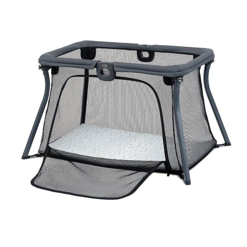 Photo 2 of Chicco Alfa Lite® Lightweight Travel Playard, Portable Playpen for Babies and Toddlers, Snap-Open/Compact Fold Design,13 lbs., Baby Travel Essential | Midnight/Navy