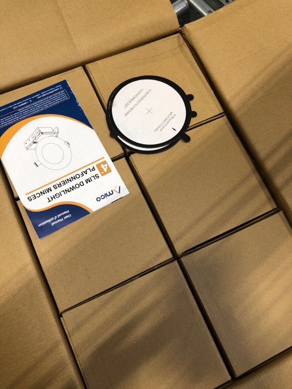 Photo 1 of Amico 24 Pack 4 Inch 5CCT Ultra-Thin LED Recessed Ceiling Light with Junction Box, 2700K/3000K/3500K/4000K/5000K Selectable, 10W Eqv 60W, Dimmable Can Light, 800LM High Brightness Downlight