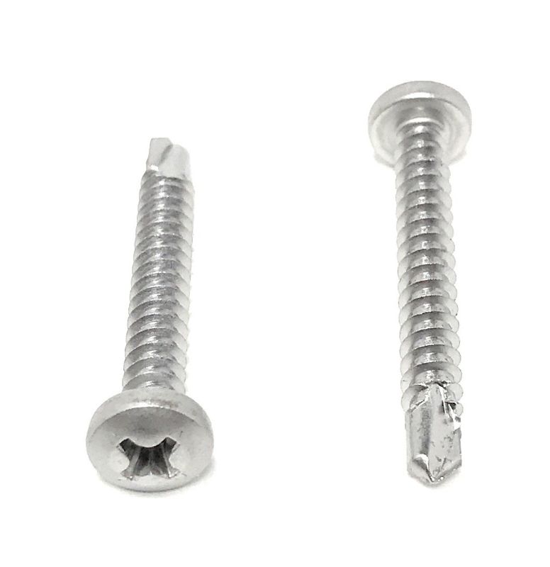 Photo 1 of #8x1 1/4 Stainless Steel Phillips Pan Head Self Drilling Tapping TEK Screw (410 Stainless Steel) 50 Pieces 8X1 1/4