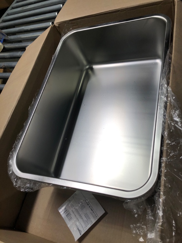 Photo 1 of 3 Packs Stainless Steel Litter Box for Cat and Bunny, 7.9 Inch Extra Large Metal Litter Box with High Sides Nonstick Litter Pan Easy to Clean Rust Proof Durable Litter Box (23.6 x 15.7 x 7.9'')