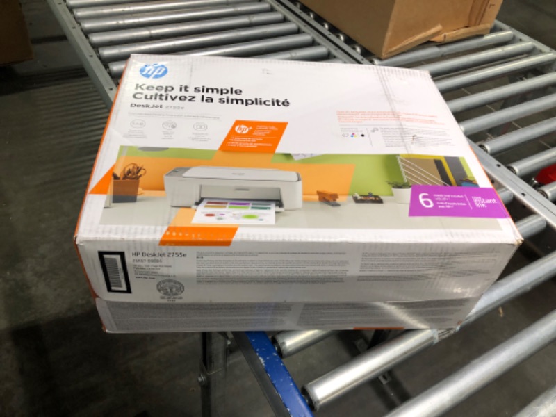 Photo 2 of HP DeskJet 2755e Wireless Color All-in-One Printer with bonus 6 months Instant Ink (26K67A)