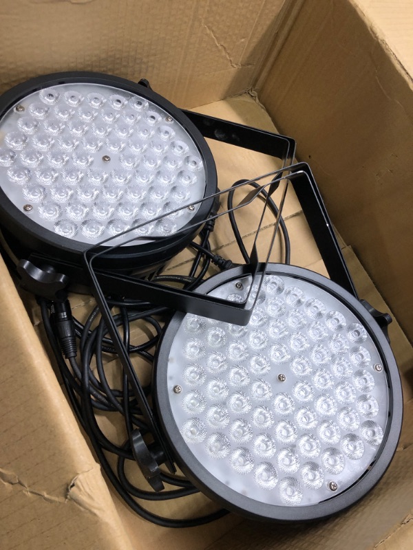 Photo 3 of  DJ Par Lights, 54 LEDs Upgrade Stage Lights, DMX Controlled Sound Activated Auto Play Uplights for Party Wash Lighting (2 Packs)