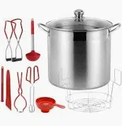 Photo 1 of 21.5 QT Stainless Steel Canning Pot with Lid, Rack & 7 Pieces Canning Tools Set, Canning Supplies Kit Water Bath Canner for Beginner