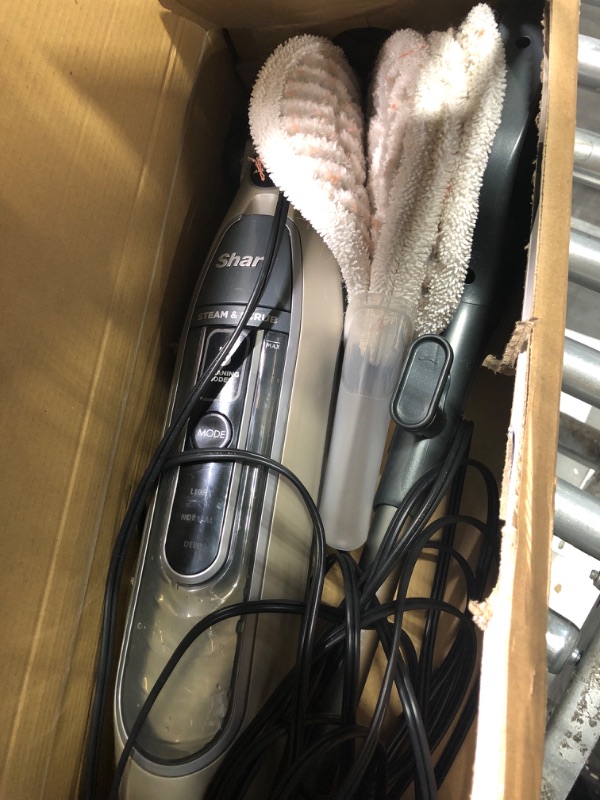 View 3 of Shark S7001 Mop, Scrub & Sanitize at The Same Time, Designed for Hard Floors, with 4 Dirt Grip Soft Scrub Washable Pads, 3 Steam Modes & LED Headlights, Gold, 13.7 in L x 6.75 in W x 46.5 in H