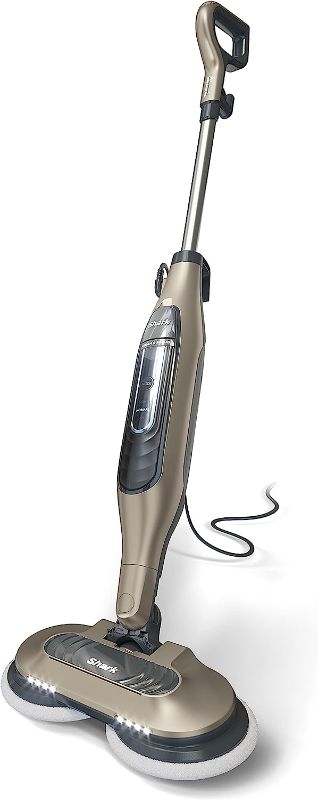 View 1 of Shark S7001 Mop, Scrub & Sanitize at The Same Time, Designed for Hard Floors, with 4 Dirt Grip Soft Scrub Washable Pads, 3 Steam Modes & LED Headlights, Gold, 13.7 in L x 6.75 in W x 46.5 in H