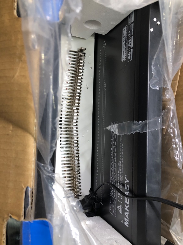 Photo 1 of MAKEASY Spiral Coil Binding Machine for LTR/A4 - Disengaging Pins - 4 to 1 Pitch - 20 Sheet Punch Capacity - Electric Coil Inserter - Adjustable Side Margin, with Free 100pcs Coil Spines & Crimper Black_white