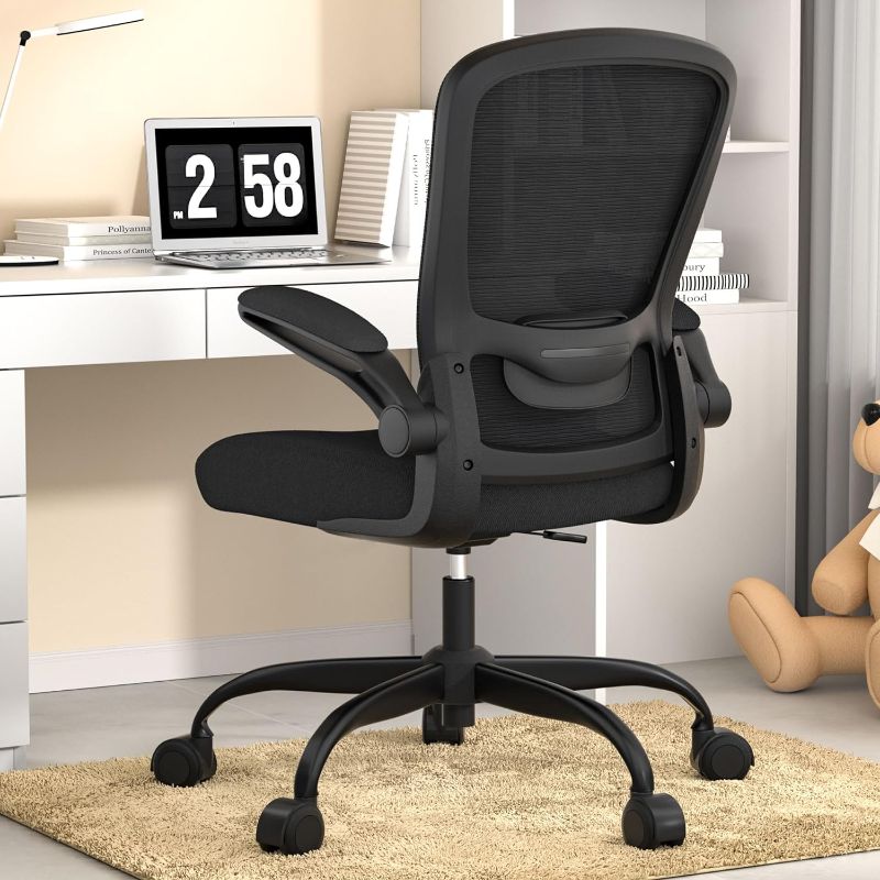 Photo 1 of Office Chair, Ergonomic Desk Chair with Adjustable Lumbar Support, High Back Mesh Computer Chair with Flip-up Armrests-BIFMA Passed Task Chairs, Executive Chair for Home Office