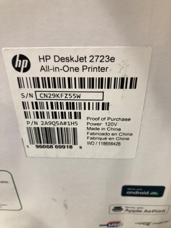 Photo 4 of HP DeskJet 2723e All-in-One Printer with Bonus 9 Months of Instant Ink