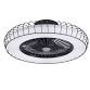 Photo 1 of 20 Inch Black Caged Ceiling Fans with Lights Remote Control, Bladeless Low Profile Ceiling Fan with 6-Speed Reversible DC Motor, Flush Mount Enclosed Lighting & Ceiling Fan for Bedroom