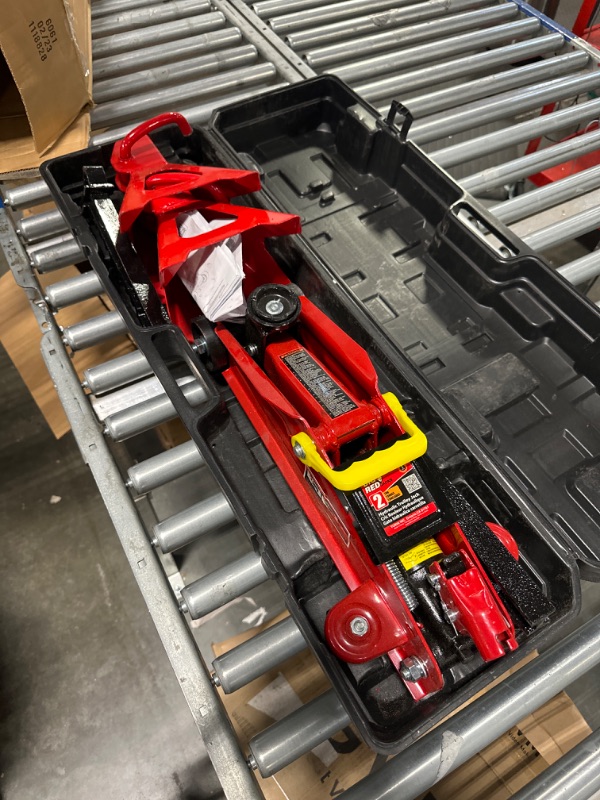 Photo 3 of BIG RED T82001S Torin Hydraulic Trolley Service/Floor Jack Combo with 2 Jack Stands and Blow Mold Carrying Storage Case, 2 Ton (4,000 lb) Capacity, Red