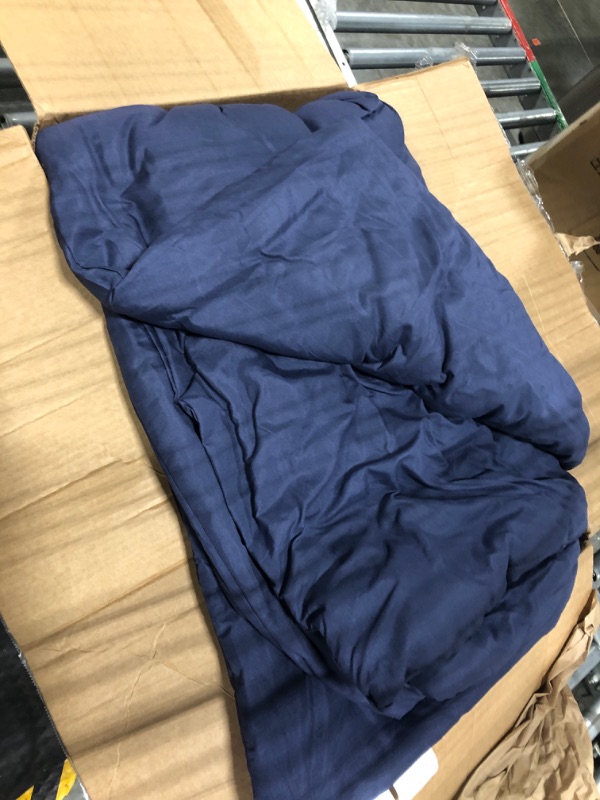 Photo 3 of  Comforter Set - Full Size - Ultra-Soft - Goose Down Alternative - Premium 1800 Series - All Season Warmth (Full, Dark Blue)