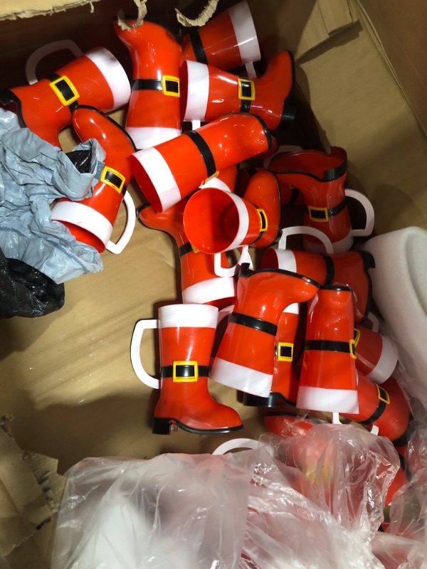 Photo 2 of 36 Pcs Christmas Mugs Christmas Coffee Mug Bulk Santa Boot Cups Christmas Cups for Kids Christmas Plastic Cups Bulk Christmas Party Decoration Christmas Party Supplies for Winter Holiday