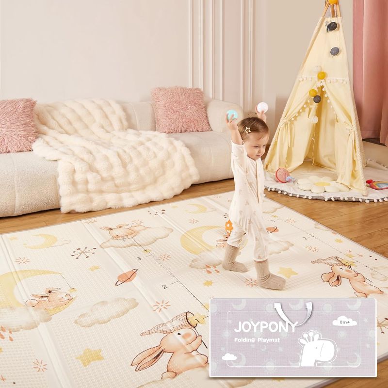 Photo 1 of Gentle Monster XL 0.6 inch Thicker Foldable Foam Baby Play Mat, 77" x 70"x 0.6", Extra Large Waterproof Portable Playmat for Toddlers on Floor