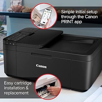 Photo 1 of Canon PIXMA TR4720 All-in-One Multifunction Wireless Color Inkjet Printer, Black - Print Copy Scan Fax - 4800 x 1200 dpi, 8.5 x 14, 2-Line LCD Display, Auto Duplex Printing, 20-Sheet ADF