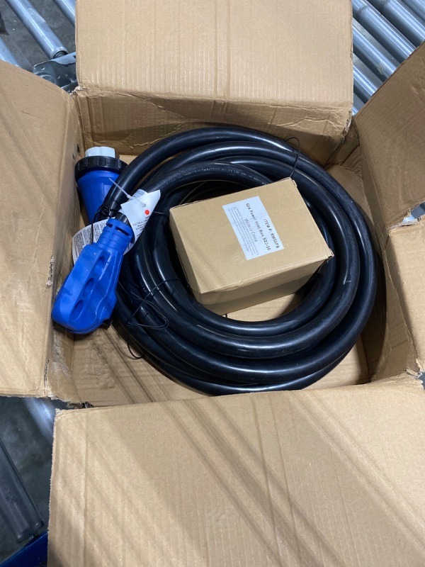 Photo 3 of 50 Amp Generator Cord and Power Inlet Box,50 Amp Generator Cords 25FT,125V/250V Generator Power Cord NEMA14-50P/SS2-50R Twist Lock Connector 25FT Black+Blue