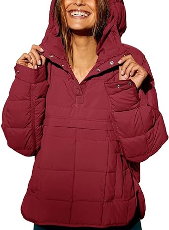 Photo 1 of chouyatou Women's Quilted Pullover Puffer Jacket Packable Hooded Oversize Winter Coat Tops ***Size Small***