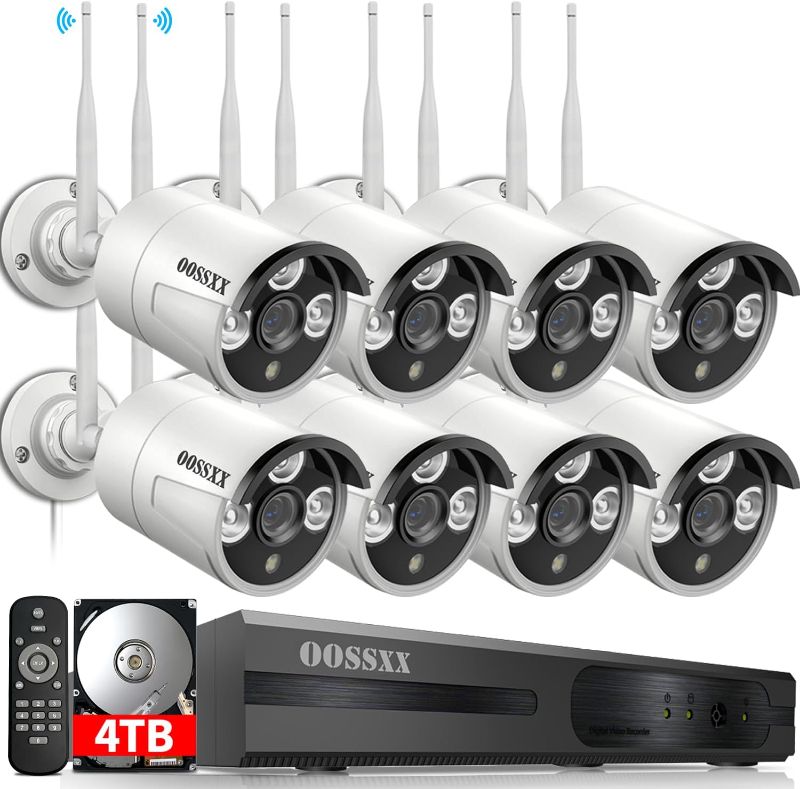 Photo 1 of  AI Human Detected 2K 3.0MP Wireless Security Camera System,OOSSXX 10 Channel NVR HD Outdoor Home Surveillance WiFi Cameras Systems
