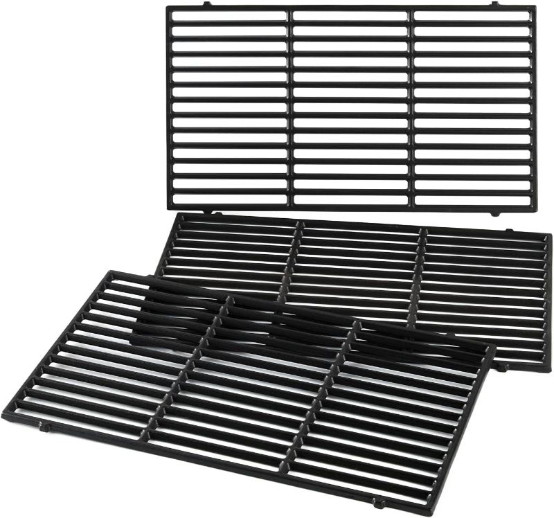 Photo 1 of ***ONE GRATE HAS A BROKEN SIDE****Charbrofire Replacement Parts 66097 66089 Grates for Weber Genesis II 400 and Genesis II LX 400 Series II E-410 E-435 S-410 GBS S-435 S-440 LX E/S-440Cast Iron Grates Kitchenaid 740-0781 720-0856V
