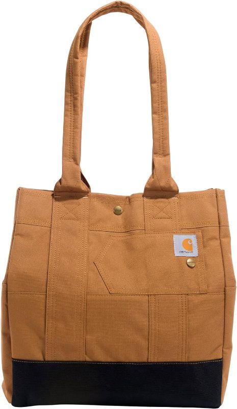 Photo 1 of Carhartt Vertical, Durable Tote Bag with Snap Closure, Brown
