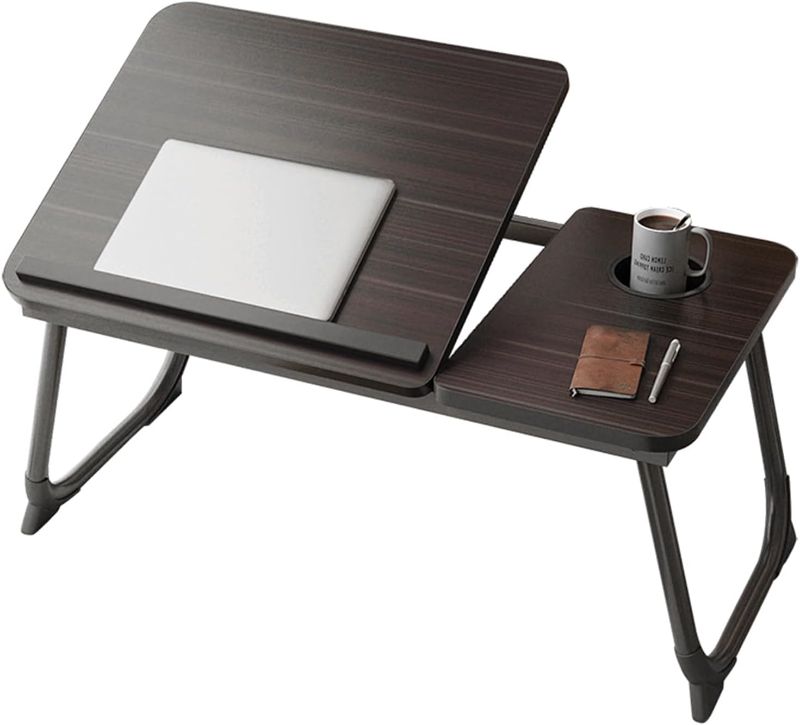 Photo 1 of Bed Stand for Laptop, Laptop Desk for Bed with Cup Holder, Bed Trays for Eating and Writing, 5 Levels of Adjustable Height