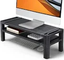 Photo 1 of Monitor Stand Computer Riser, Monitor Stand for Desk with Adjustable Height and 2 Platforms, Ergonomic Computer Riser, Monitor Riser for Laptops and Monitors, HNMS04, Black