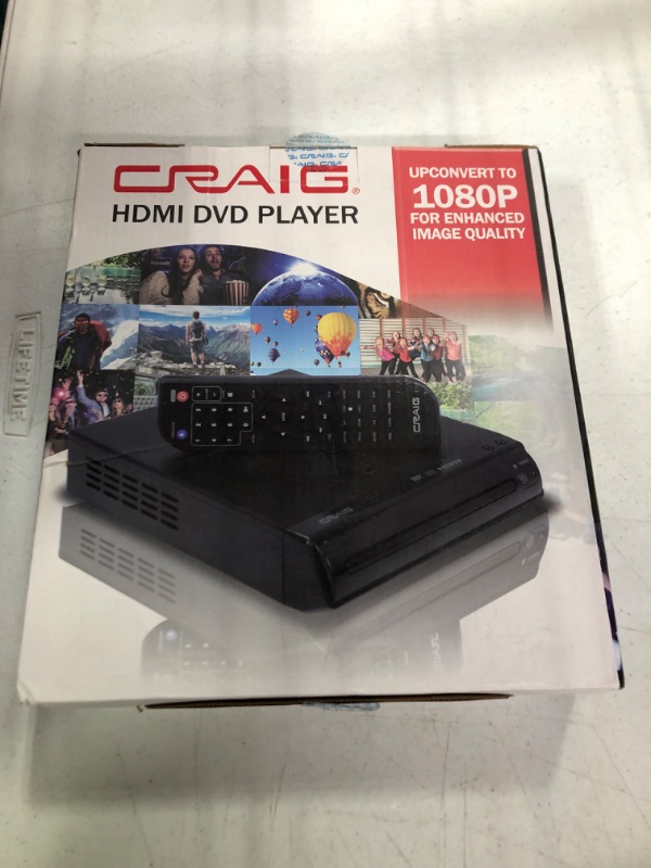 Photo 1 of Craig CVD401A Compact HDMI DVD Player with Remote in Black | Compatible with DVD-R/DVD-RW/JPEG/CD-R/CD-R/CD | Progressive Scan | Up-Convert to 1080p |