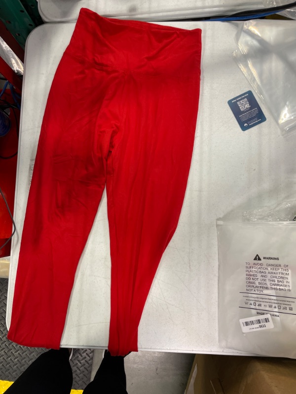 Photo 1 of Buttery Soft Leggings for Women - High Waisted Tummy Control No See Through Workout Yoga Pants G-red Small-Medium