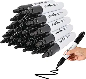 Photo 1 of CLOUDRIVER Jumbo Size Permanent Markers, Black, 20 Pack, Large Permanent Markers, King Permanent Marker, 0.078" Bullet Tip, 3 times larger capacity, Works on Plastic,Wood,Stone,Metal and Glass