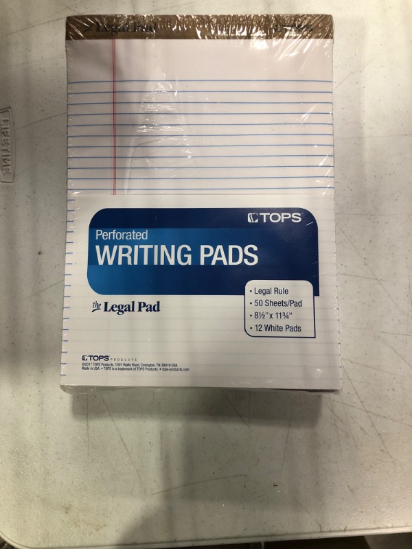 Photo 2 of tops the legal pad writing pads, 8-1/2 x 11-3/4, legal rule, 50 sheets, 12 pack (7533)