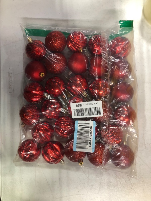 Photo 2 of 2.36" Christmas Ball Ornaments Brown 30 Pcs Small Shatterproof Christmas Tree Decorations Xmas Tree Christmas Ornaments Balls with Hanging Loop for Halloween Wedding Holiday Party Wreath Home Decor Brown 2.36"/30pcs