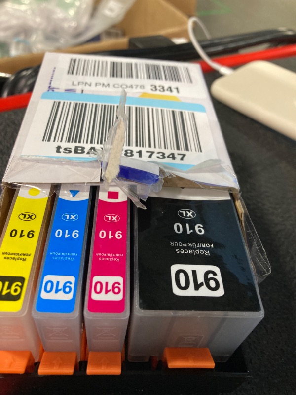 Photo 2 of INK4U Compatible Ink Cartridges Replacement for 910XL 910 Ink Cartridges Combo Pack HP OfficeJet Pro 8020, 8025, 8028, 8030, 8035, OfficeJet 8010, 8015, 8018, 8022 Printer (1BK/1C/1M/1Y, 4-Pack)