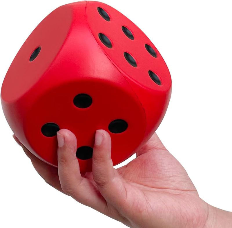 Photo 1 of ASMFUOY Large Dice Stress Ball, 3.1 Inches Foam Dice Squishies Toys for Kids Board Game, to Get Your Lucky Numbers!