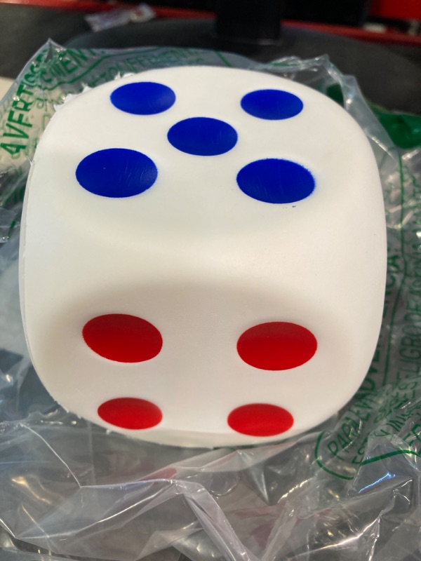 Photo 2 of ASMFUOY Large Dice Stress Ball, 3.1 Inches Foam Dice Squishies Toys for Kids Board Game, to Get Your Lucky Numbers!